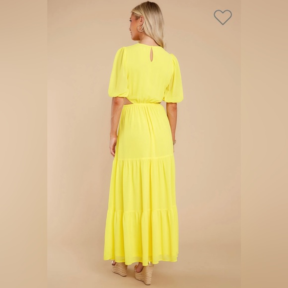 Red Dress Boutique Yellow Cutout Maxi Dress - Picture 3 of 8
